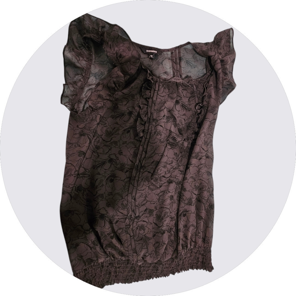 Express Inez Womens Top Black Shear xs